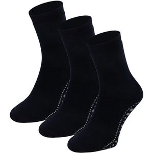 Dames antislip sokken van katoen - 3 paar - 47/50 - Marine