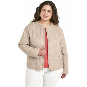 Effen gewatteerd jack met korte rits ronde hals