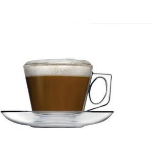 Pasabahce Barista –  koffie kopjes + Schoteltjes – 195 ml – Set van 6