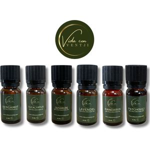 Vida con Ventji® - Essentiële olie - Etherische olie - Aromatherapie - Olie voor aroma diffuser - 6 Verschillende aroma's - 100% Natuurlijk - Premium Kwaliteit - 60ML