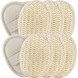 Natuurlijke sisal spons - peeling - lichaamsreiniger (6 stuks) - natuurlijk sisal badspons - scrubben of peelen reinigen - geschikt voor alle huidtypes