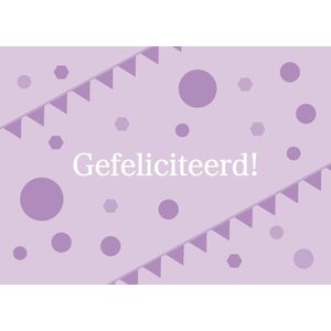 Gefeliciteerd kaart - Verjaardagskaart - Vrolijke wenskaart om te feliciteren - Felicitatie verjaardag - Man - Vrouw - Paars - Vrolijke kaart - Nieuwe baan - Nieuw huis