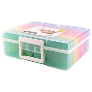 Knutsel- en opbergbox met 16 gekleurde vakjes