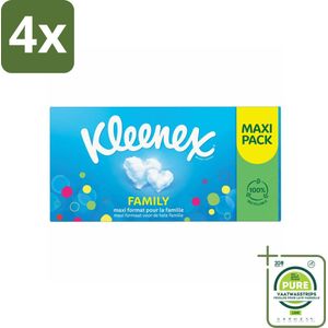 Kleenex – Family – Tissues – 128 stuks per verpakking - Voordeelverpakking - 4 stuks - Tissue - Gezin