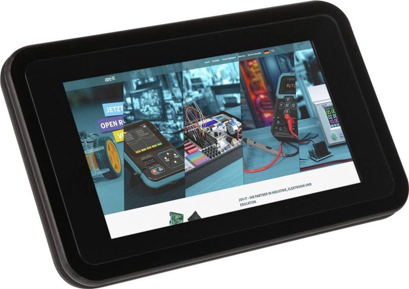 Joy-it RB-LCD-7P5-Case Displaybehuizing Geschikt voor serie: Raspberry Pi Incl. actieve koeler Zwart