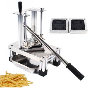 Liva Prime - Verticaal Type Frietsnijder - 3 Messen 7mm 10mm 14mm - RVS en Aluminium - Arbeidsbesparend - 100 kg per uur