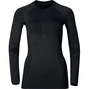 Odlo Evolution Warm - Sportshirt - Dames - Zwart- Odlo Graphite Grey - Maat XS