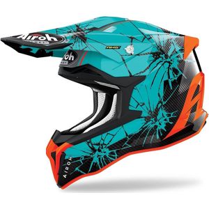 Airoh Strycker Crack Blauw Crosshelm - Maat XS - Helm