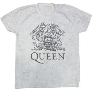 Queen - Crest Heren T-shirt - L - Wit