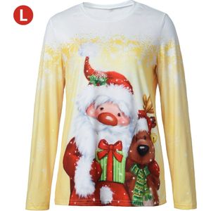 Livano Kersttrui - Dames - Foute Kersttrui - Christmas Sweater - Kerst Sweater - Christmas Jumper - Pyjama - Geel - Maat L