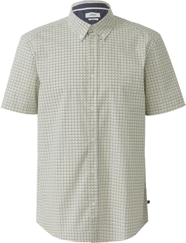 Shirt - Gedessineerd - Korte Mouwen - Zachte Katoenen Stretchstof - Normale Pasvorm