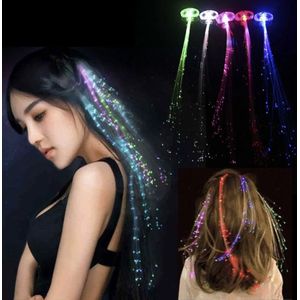 Hiden | Haarspeld met Glitter Haar - Glow in the Dark - Hair Extensions Clip in - Haarclip - Haarklem - Festival - Glitter - Haar extension Glitter - Kinderen - Volwassenen | Blauw