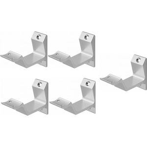 Hermeta leuninghouder 3542-01 - Aluminium - Opschroef - Hol zadel - Naturel - 5 stuks