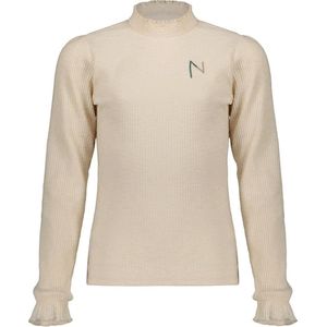 Nobell Kooka Melange Rib Jersey Truien & Vesten Meisjes - Sweater - Hoodie - Vest- Beige - Maat 158/164