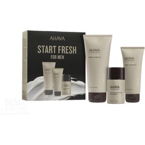 AHAVA Set voor Mannen - Douchegel, Handcreme & Aftershave | Vegan & Vrij van Alcohol en Parabenen | Verwenbox voor heren | Geschenkmand met verzorgingsproducten | Hydrateert droge handen - Set van 3