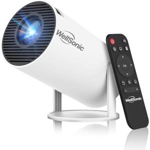 Mini-projector 4K-ondersteuning met WiFi 6, Bluetooth 5.4 en 200 Ansi - Draagbare projector voor thuis en buiten