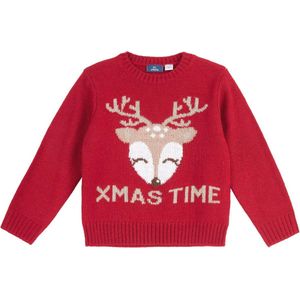 Kerstmis Trui voor Meisjes met Schouderopening en Schattige Beer