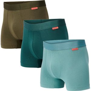 Undiemeister Boxershort multipack - Boxershort heren - Ondergoed - Gemaakt van Mellowood - Onderbroek mannen - Boxer briefs - Groentinten - 3-Pack - 3XL