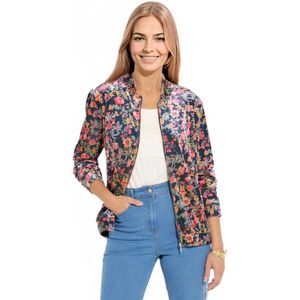 Fluwelen Bomberjack - Gebloemd - Met Rits