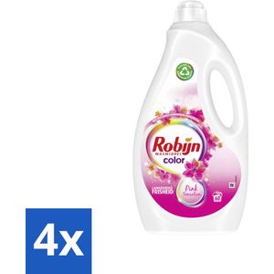 Robijn - Color Pink Sensation - Vloeibaar Wasmiddel - 60 Wasbeurten - Voordeelverpakking - 4 stuks