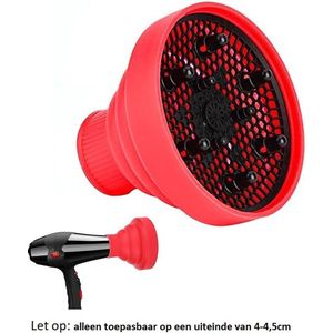 Diffuser fohn opzetstuk universal – Universeel met siliconen voor krullen universele borstel rood