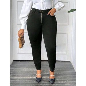 Sexy elegante corrigerende stretch skinny zwarte spijkerbroek met hoge taille maat 0XL eu 42/44