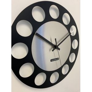 Wandklok CHANTALBRANDO -- BLACK & SILVER TORNADO 34 -- MODERN DESIGN --