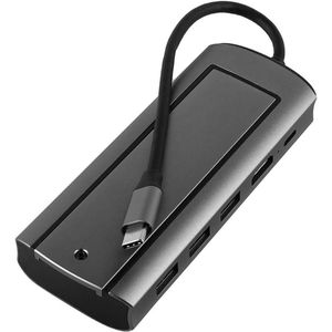 JHubers Goods - M.2 SSD behuizing met SATA en NVME ondersteuning, 5-in-1 USB-hub met HDMI en USB 3.0, Type C-poort.