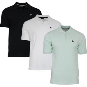 3-Pack Donnay - Polo (Noah) - Sportpolo - Heren - Black/White/Mint green (678) - maat M
