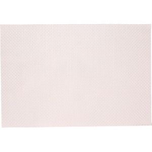 1x Rechthoekige placemats roze parelmoer glans geweven 29 x 43 cm - Roze parelmoerte placemats/onderleggers - Keukenbenodigdheden