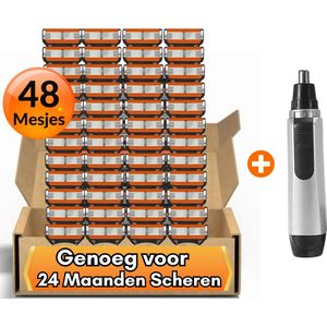 Maxenza Scheermesjes en Neustrimmer Set - Geschikt voor Gillette Fusion5 Scheermesjes - 48 Scheermesjes - Geschikt voor Gillette Fusion 5 - Scheermesjes Mannen