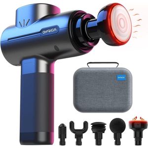 Massage Pistool met Warmtefunctie - Spiermassage Geweer Stimulator Type-C Opladen - Herstel van Spierontspanning - Beste Cadeau voor Familie - Zwart