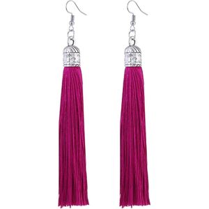 Fako Bijoux® - Oorbellen - Kwast - Romania XL - Fuchsia