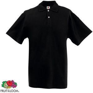 Fruit of the Loom poloshirt heren maat L (zwart)