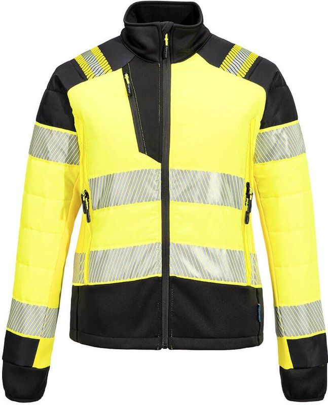 PW3 - Damesjack - Hoogtezichtbaarheid - Zwart - Ripstop Baffle - Waterbestendig