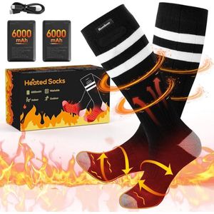 Verwarmde Sokken Oplaadbaar - Verwarmde Sokken Met Batterij - Verwarmde Sokken Met Accu - Elektrische Sokken - 6000mAh Batterij - 4 Warmtestanden - 9 Uur Constante Warmte - Voor Binnen & Buiten - Maat 36-43