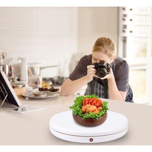 PULUZ 45cm draaitafelstandaard met afstandsbediening, snelheidsregeling, wit, draagvermogen 100 kg