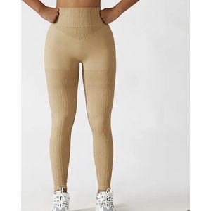 LINEY GYM LEGGING - Maat XL - Taupe - Fitness legging - Sportlegging - Yoga legging