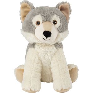 Warmies mini wolf warmteknuffel - opwarmknuffel voor magnetron en oven - heatpack mini wolf - husky