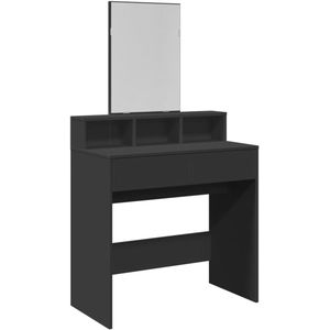 Kaptafel met Spiegel - 80x41x144,5 cm - Zwart - Make-up Tafel voor Slaapkamer