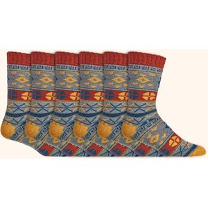 Hygge Sokken | Wollen sokken | Dames & Heren | Diverse maten | Grijs | 6 paar