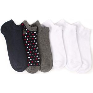 Wit/multi enkelsokken - Heren sokken - 6 paar - Enkelsokken - Heren Maat 40-45