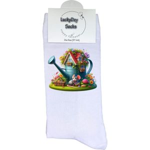 Gieter - Opkikker - Grappige sokken - Valentijns cadeau - Verjaardag cadeau - Grappig - Leuke sokken - Vrolijke sokken - Blauw - Tuin - Kerst Sokken - Vaderdag - Moederdag - Kerstcadeau - Socks die Happy maken - 37-44