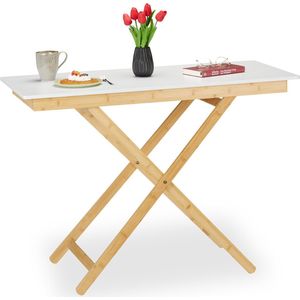 Relaxdays klaptafel - hoogte verstelbaarx105x50 cm - balkontafel tot 20 kg - bamboe
