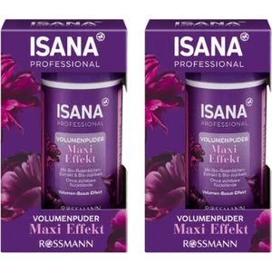 ISANA Volumepoeder Maxi-Effect - 2x 10 gr | Haar Volumepoeder - Lange fixatie - Volumeboost Effect - Met rozenbloesemextract - Jojoba-olie