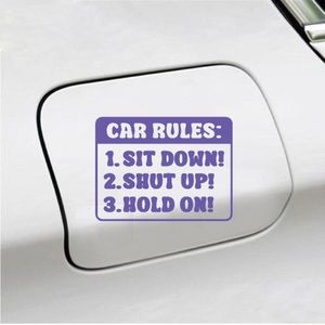 Bumpersticker - Car Rules - 10x13 - Paars
