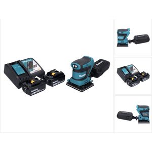 Makita DBO 480 RT accu vlakschuurmachine 18 V 112 x 102 mm + 2x accu 5.0 Ah + lader