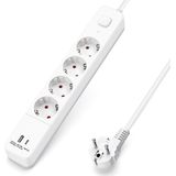 Stekkerdoos - 4 AC-aansluitingen - 1 USB - 1 USB C - Kinderbeveiliging