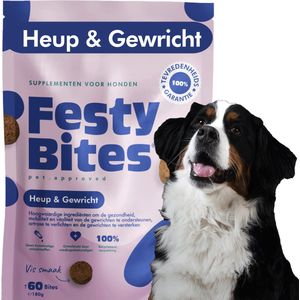 FestyBites® Hondensnoepjes met Glucosamine - De uitkomst voor Heup, Gewrichtsproblemen & Artrose - Hondensnacks 100 % Natuurlijk - FAVV goedgekeurd