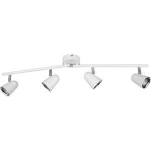 LED Plafondspot - Torna Toluno - 12W - Warm Wit 3000K - 4-lichts - Rechthoek - Mat Wit - Kunststof